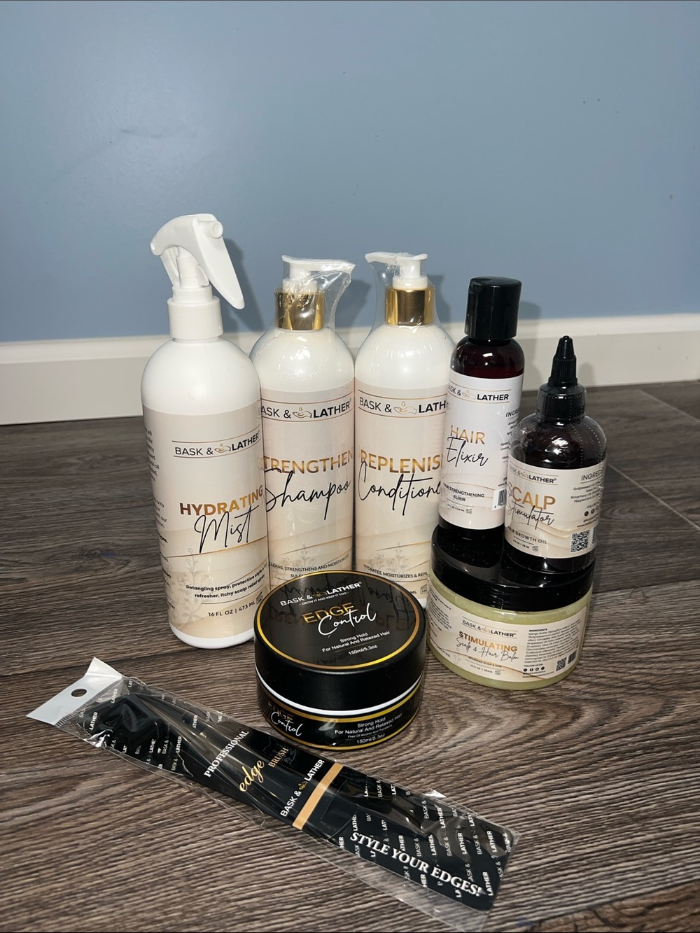 Bask and lather hair are set
